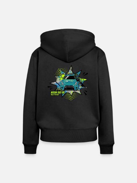gtr front bubble - Frauen Premium Bio Zip Hoodie - Schwarz
