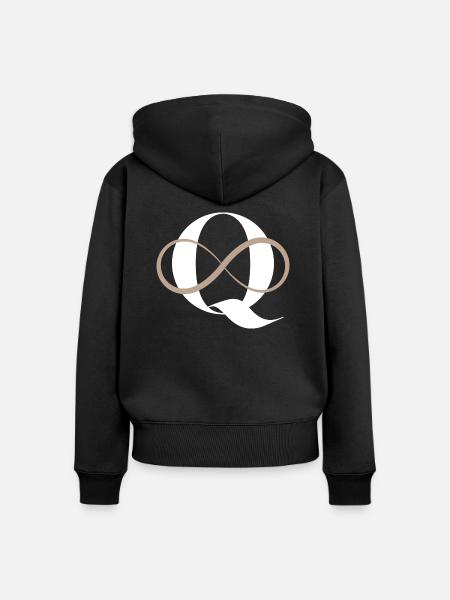 Unendlicher Buchstabe q - Frauen Premium Bio Zip Hoodie - Schwarz