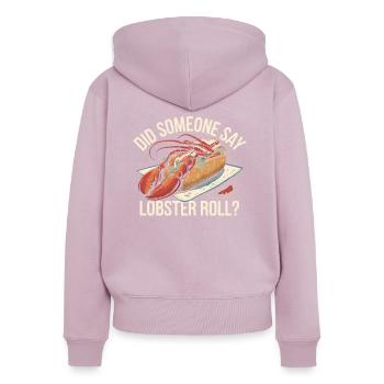 La nourriture rencontre le style - Sweat à capuche zippé Premium bio Femme - rose poudré - Dos - Julia (174cm)
