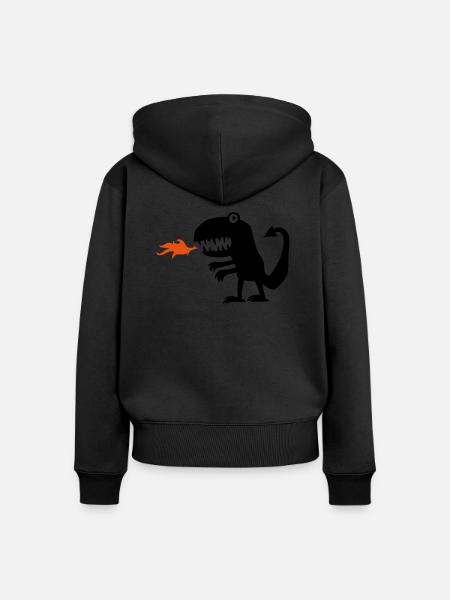 Drache - Frauen Premium Bio Zip Hoodie - Schwarz