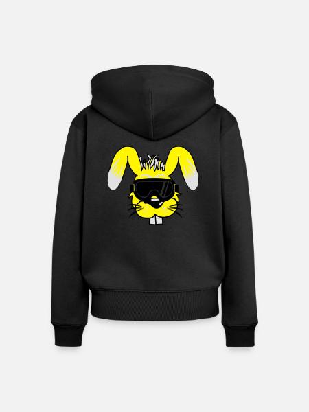 skihase - Frauen Premium Bio Zip Hoodie - Schwarz