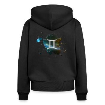 Gemini - Women's Premium Organic Zip Hoodie - black - Back - Julia (174cm)