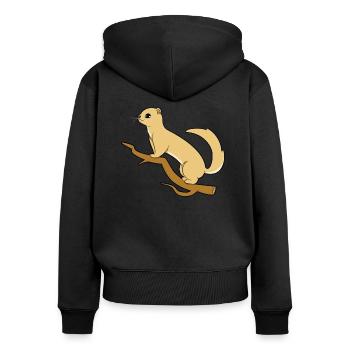 La belette - Sweat à capuche zippé Premium bio Femme - noir - Dos - Julia (174cm)