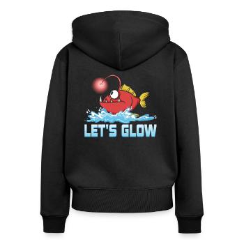 Let's Glow Marine Biology Scientist - Frauen Premium Bio Zip Hoodie - Schwarz - Hinten - Julia (174cm)