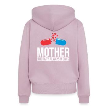 Mother Therapy Always Works - Women's Premium Organic Zip Hoodie - dusky pink - Back - Julia (174cm)