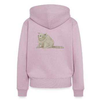 Dicke verwöhnte Katze - Frauen Premium Bio Zip Hoodie - Altrosa - Hinten - Julia (174cm)