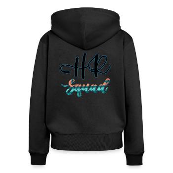 Spécialiste du recrutement de l’escouade RH Ressources humaines - Sweat à capuche zippé Premium bio Femme - noir - Dos - Julia (174cm)