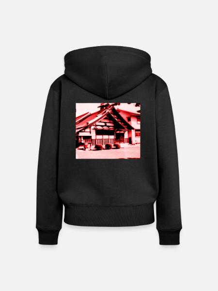 Tempel in Nara, Japan. - Frauen Premium Bio Zip Hoodie - Schwarz