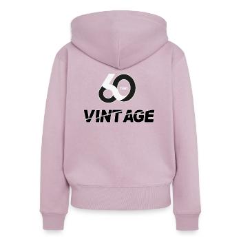 60 BIRTHDAY VINTAGE - Women's Premium Organic Zip Hoodie - dusky pink - Back - Julia (174cm)