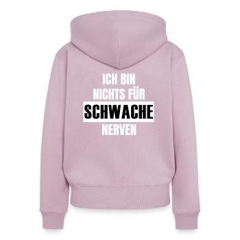 schwache Nerven - Frauen Premium Bio Zip Hoodie - Altrosa - Hinten - Julia (174cm)
