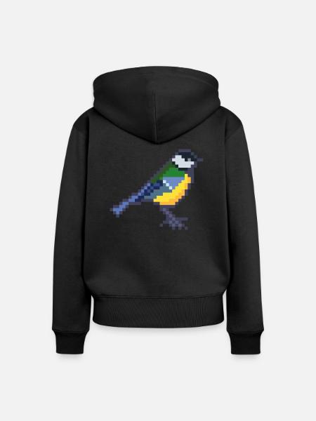 Vogel - Frauen Premium Bio Zip Hoodie - Schwarz