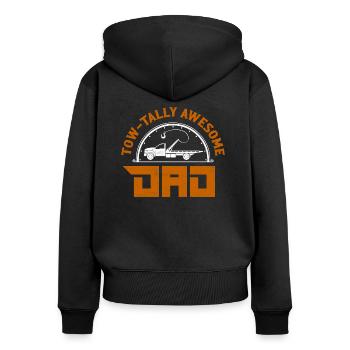 Tow-Tally Awesome Dad Trucking Tow Truck Driver - Women's Premium Organic Zip Hoodie - black - Back - Julia (174cm)