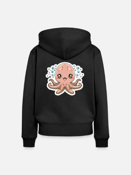 Oktopus-Liebhaber - Frauen Premium Bio Zip Hoodie - Schwarz