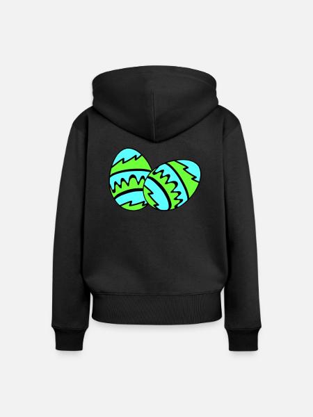 ostereier 02 - Frauen Premium Bio Zip Hoodie - Schwarz