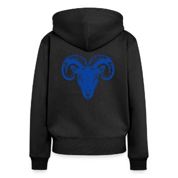 bélier - Sweat à capuche zippé Premium bio Femme - noir - Dos - Julia (174cm)