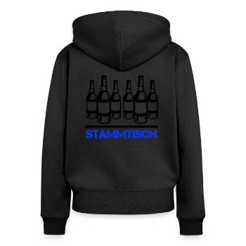 bierflasche stammtisch - Frauen Premium Bio Zip Hoodie - Schwarz - Hinten - Julia (174cm)