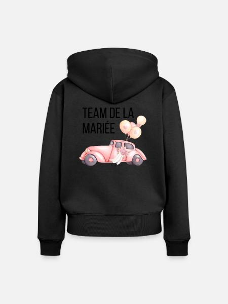Brautteam - Hochzeitsauto - Frauen Premium Bio Zip Hoodie - Schwarz