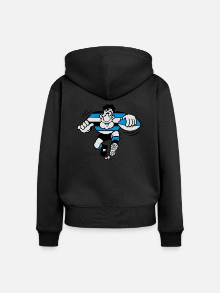 00rugby - Frauen Premium Bio Zip Hoodie - Schwarz