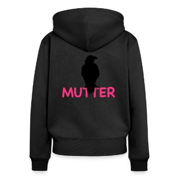 rabenmutter2 - Sweat à capuche zippé Premium bio Femme - noir - Dos - Julia (174cm)