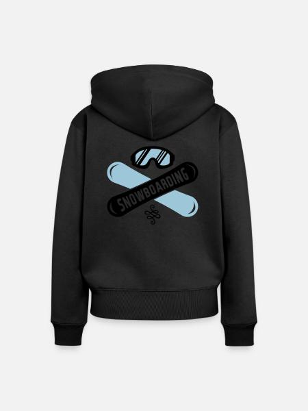 snowboarding boards - Frauen Premium Bio Zip Hoodie - Schwarz