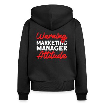 Embauche Marketing Manager Marketing Digital - Sweat à capuche zippé Premium bio Femme - noir - Dos - Julia (174cm)