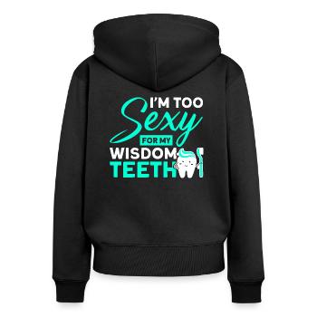 Wisdom Teeth Wisdom Tooth Patient Dentist - Women's Premium Organic Zip Hoodie - black - Back - Julia (174cm)