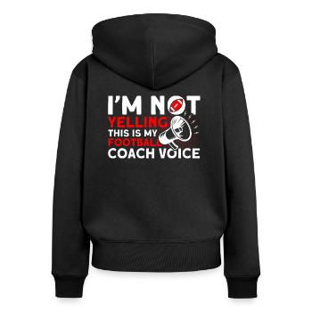 La voix de mon entraîneur de football - Sweat à capuche zippé Premium bio Femme - noir - Dos - Julia (174cm)