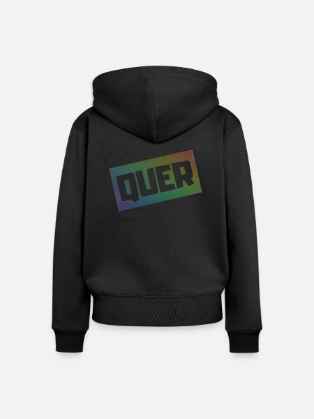 QUER - Frauen Premium Bio Zip Hoodie - Schwarz