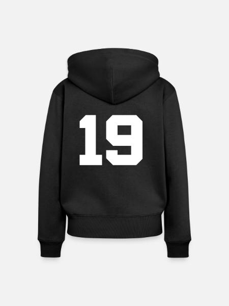 Anzahl 19 - Frauen Premium Bio Zip Hoodie - Schwarz