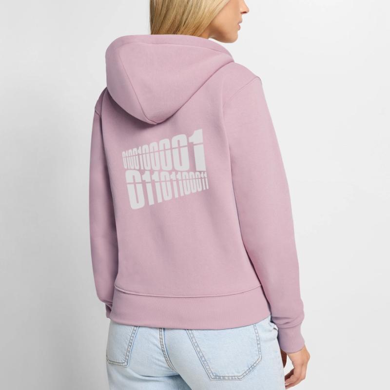 Binär Code Programm Sprache Frauen Premium Bio Zip Hoodie