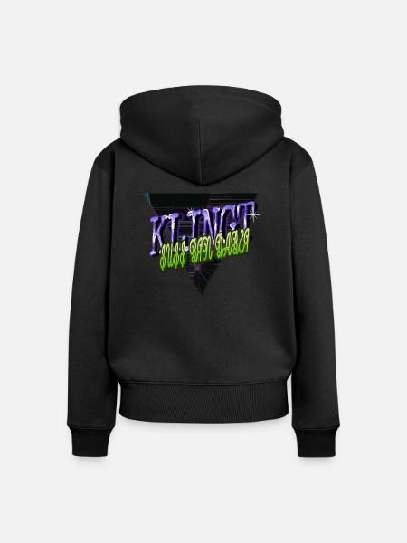 geschenkidee pfote cool tier - Frauen Premium Bio Zip Hoodie - Schwarz