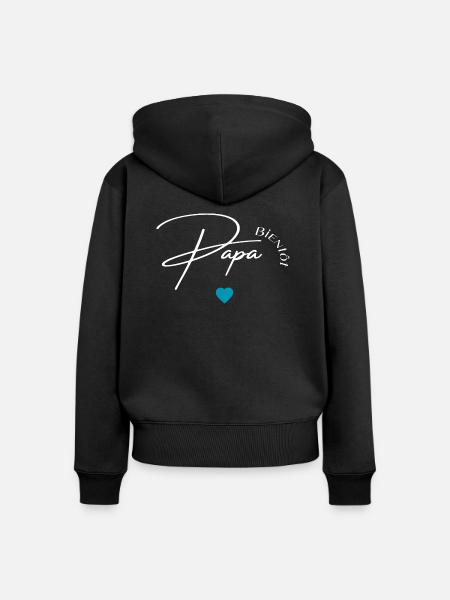 Bald Vater - Frauen Premium Bio Zip Hoodie - Schwarz