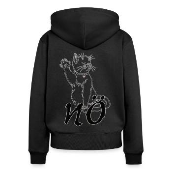 Heute nicht Nö Katze Geschenk - Frauen Premium Bio Zip Hoodie - Schwarz - Hinten - Julia (174cm)