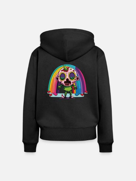 Pride Zombie 05 - Frauen Premium Bio Zip Hoodie - Schwarz
