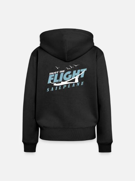 GENIESSEN SIE DEN FLUG - Frauen Premium Bio Zip Hoodie - Schwarz