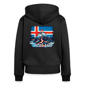 Islande Islande 3 - Sweat à capuche zippé Premium bio Femme - noir - Dos - Julia (174cm)