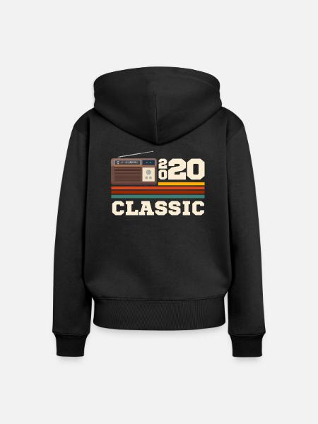 Retro-Klassiker 2020 Jubiläum - Frauen Premium Bio Zip Hoodie - Schwarz