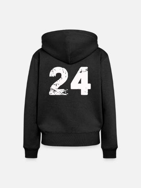 24 - Frauen Premium Bio Zip Hoodie - Schwarz