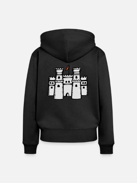 castle_ - Frauen Premium Bio Zip Hoodie - Schwarz