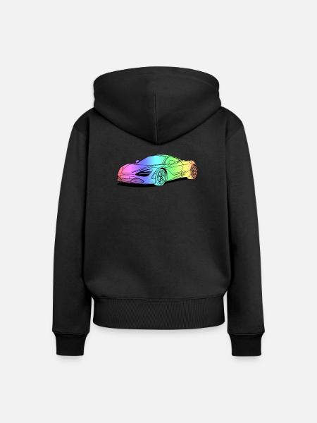 720s Coupe colourful - Frauen Premium Bio Zip Hoodie - Schwarz