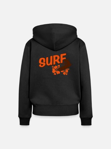 surf - Frauen Premium Bio Zip Hoodie - Schwarz
