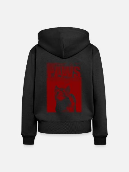 PAWS - Katze - Maus - JAWS - Frauen Premium Bio Zip Hoodie - Schwarz