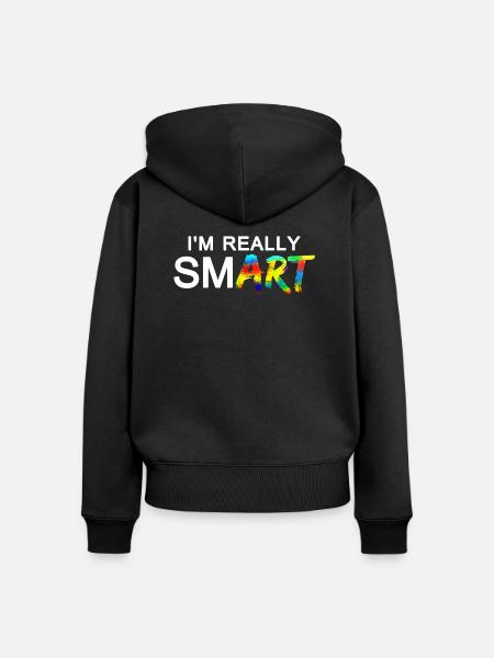 Really SmART 02 - Frauen Premium Bio Zip Hoodie - Schwarz