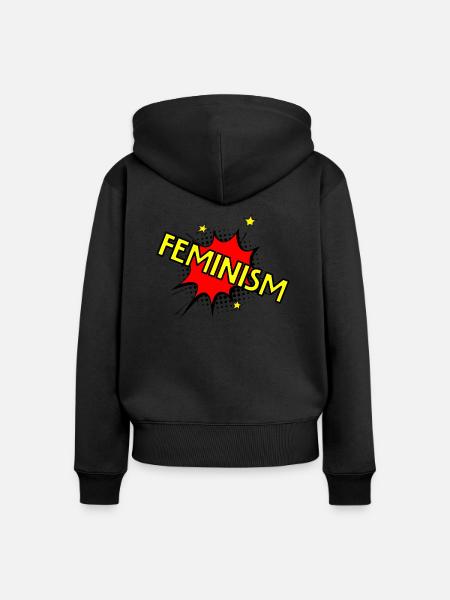 feminism - Women's Premium Organic Zip Hoodie - black