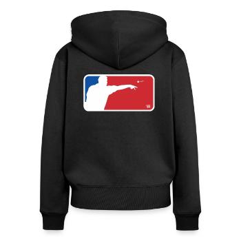 Darts US style! Darts Player, Darts Club, Flight - Women's Premium Organic Zip Hoodie - black - Back - Julia (174cm)
