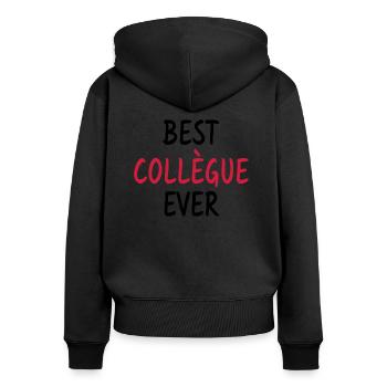 Best Collègue Ever - Meilleur collègue du monde - Sweat à capuche zippé Premium bio Femme - noir - Dos - Julia (174cm)