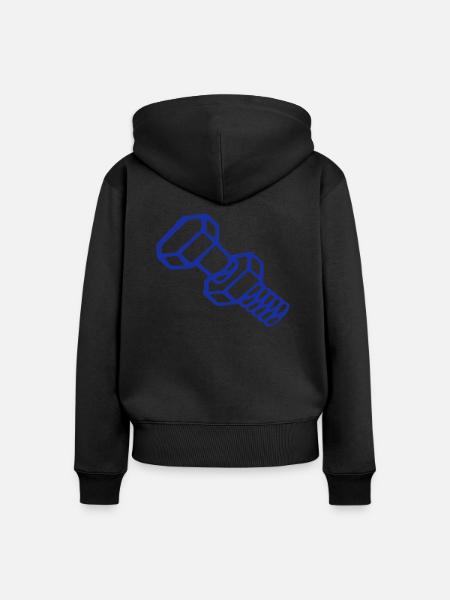 Schraube - Frauen Premium Bio Zip Hoodie - Schwarz