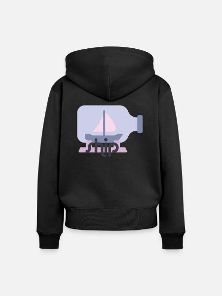 Ship - Frauen Premium Bio Zip Hoodie - Schwarz