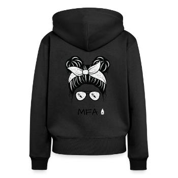 Medizinische Fachangestellte | Arzthelferin MFA - Frauen Premium Bio Zip Hoodie - Schwarz - Hinten - Julia (174cm)