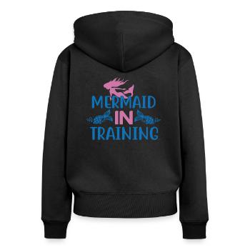 Sirène en formation - Sweat à capuche zippé Premium bio Femme - noir - Dos - Julia (174cm)